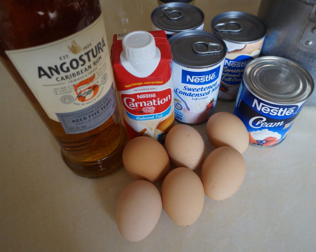 Ingredients for Trinbagonian Ponche de Creme